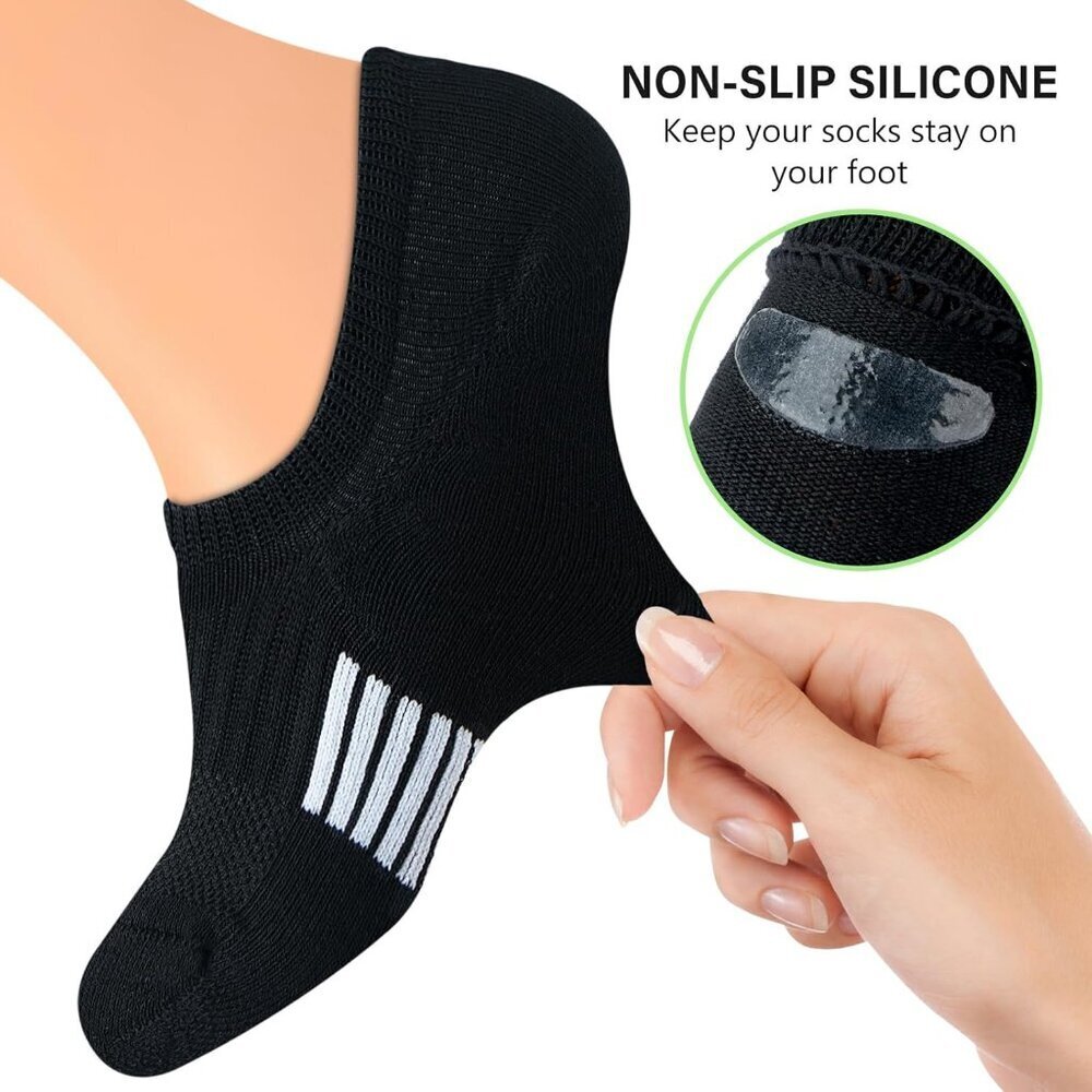 No Show Socks Womens Athletic Cushion Ankle Footies Low Cut 5-6 Pairs - Picture 2 of 7